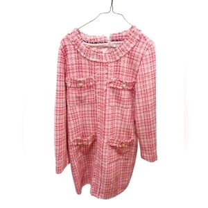 Nanette Lepore Red Plaid Long Sleeve Dress